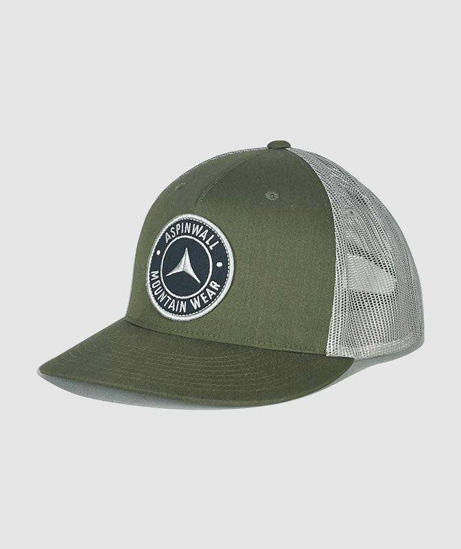 Aspinwall Icon Trucker Hat ~ Olive / Grey