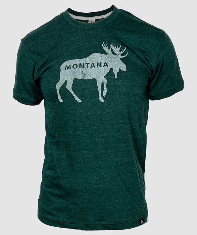 Montana Moose T-Shirt ~ Heather Forest
