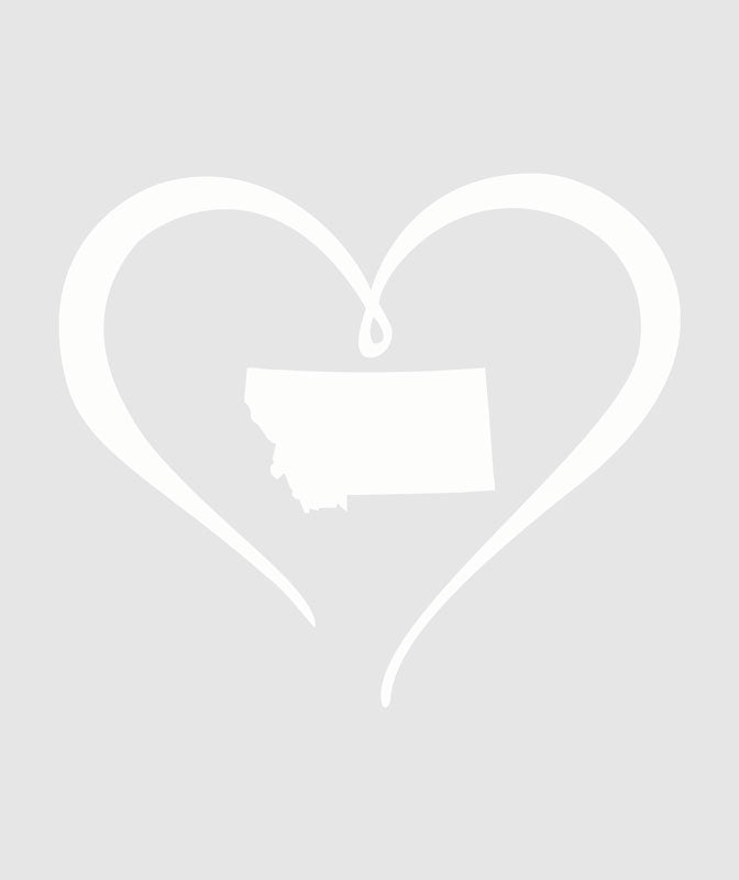 Sketched Heart Montana Vinyl Decal ~ White